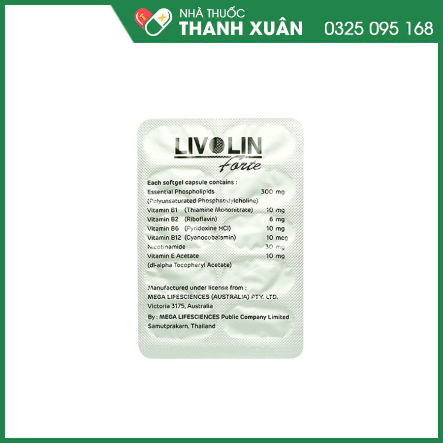 Livolin Forte thuốc điều trị viêm gan cấp, bán cấp và viêm gan mạn tính, xơ gan